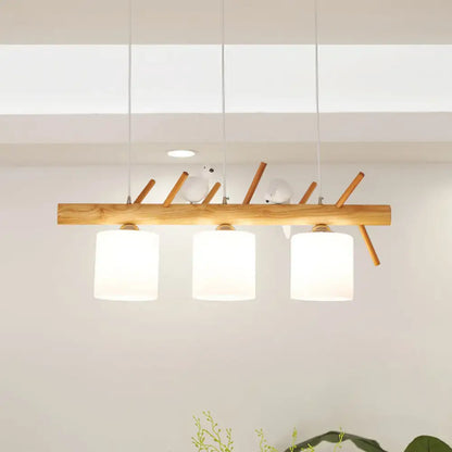 Minimalist beige drum island lighting dining room bird pendant light