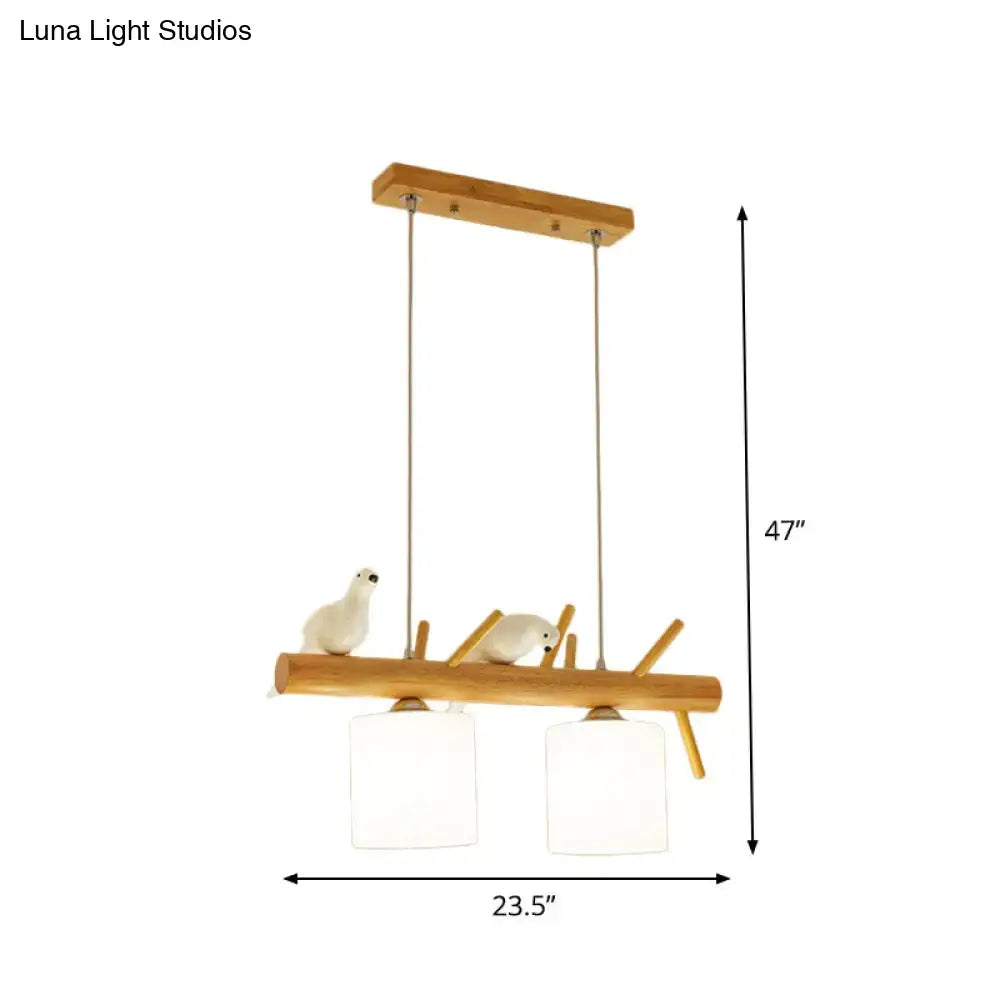 Minimalist beige drum island lighting dining room bird pendant light
