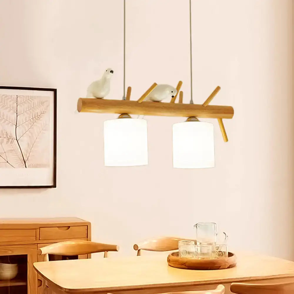 Minimalist beige drum island lighting dining room bird pendant light