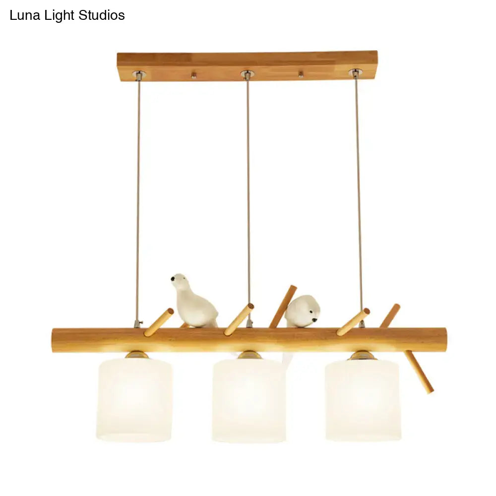 Minimalist beige drum island lighting dining room bird pendant light
