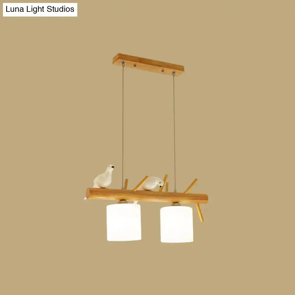 Minimalist beige drum island lighting dining room bird pendant light