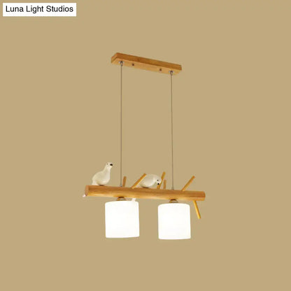 Minimalist beige drum island lighting dining room bird pendant light