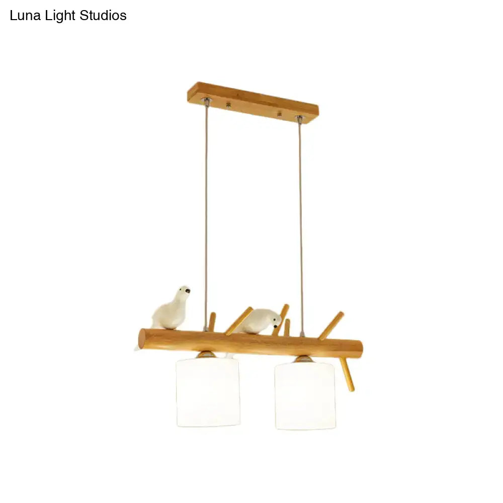 Minimalist beige drum island lighting dining room bird pendant light