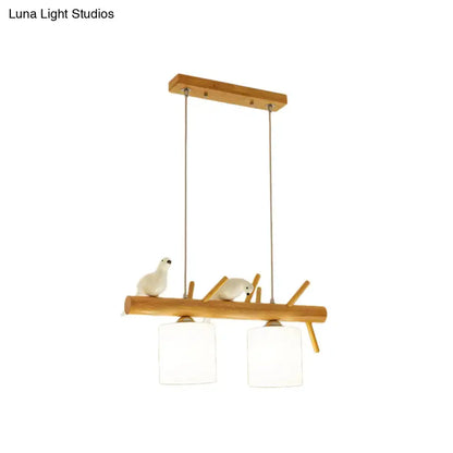 Minimalist beige drum island lighting dining room bird pendant light