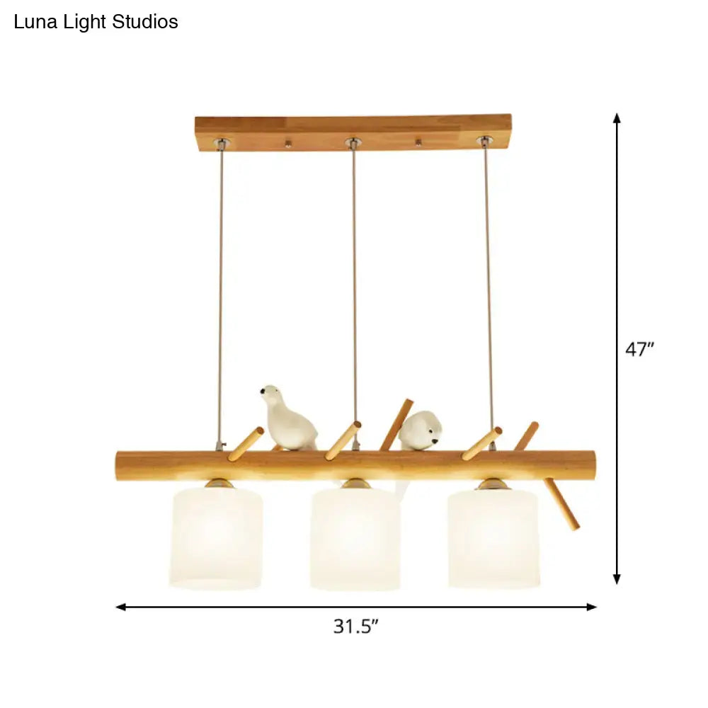 Minimalist beige drum island lighting dining room bird pendant light