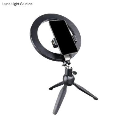 Minimalist black 14 inches fixture ring light with flash lighting bedroom phone holder