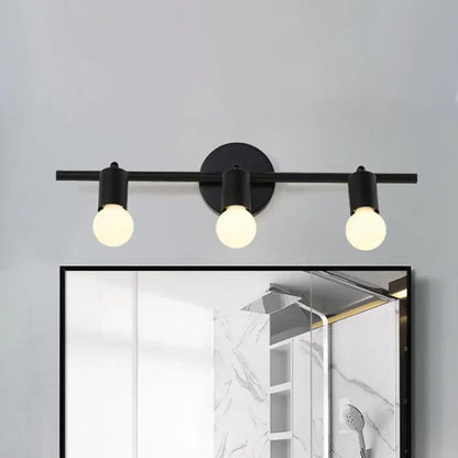 Minimalist black 3-arm vanity light fixture bathroom bare bulb light
