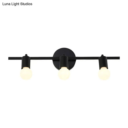 Minimalist black 3-arm vanity light fixture bathroom bare bulb light