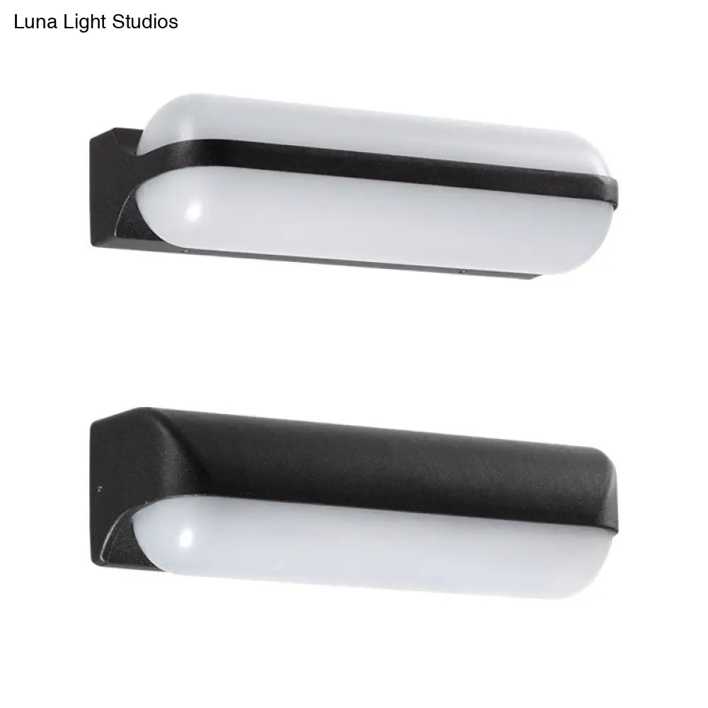 DecorBites™ Minimalist Black Acrylic LED Wall Sconce for Yard - Capsule Shape