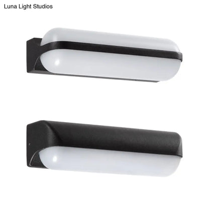 DecorBites™ Minimalist Black Acrylic LED Wall Sconce for Yard - Capsule Shape