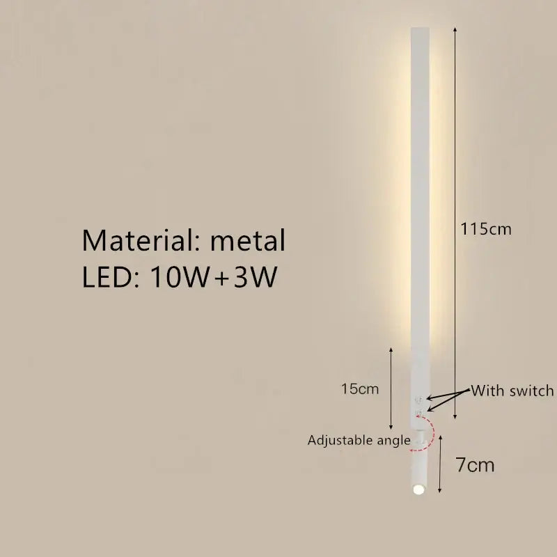 Minimalist black adjustable angle wall lamp bedroom reading sconce