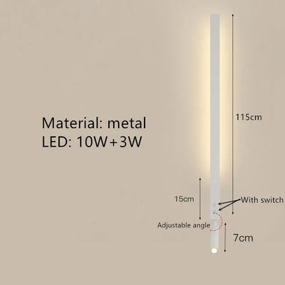 Minimalist black adjustable angle wall lamp bedroom reading sconce