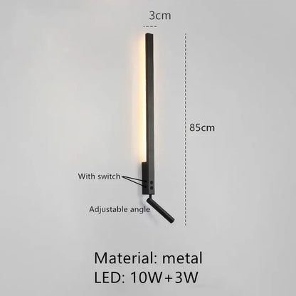Minimalist black adjustable angle wall lamp bedroom reading sconce