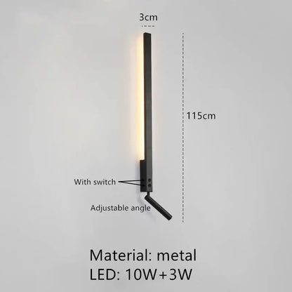 Minimalist black adjustable angle wall lamp bedroom reading sconce