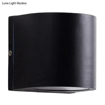 Minimalist black aluminum outdoor cylinder wall light outdoor space