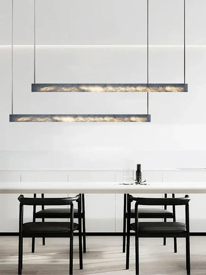 Minimalist black and amber marble design pendant light for office
