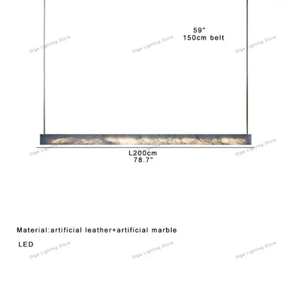 Minimalist black and amber marble design pendant light for office