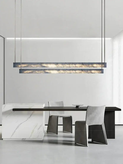 Minimalist black and amber marble design pendant light for office