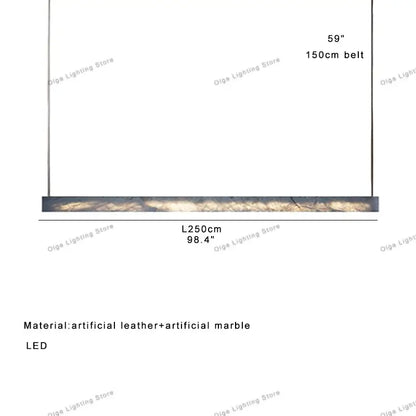 Minimalist black and amber marble design pendant light for office