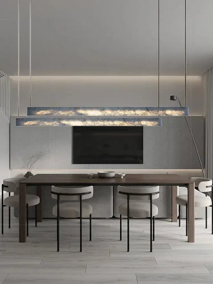 Minimalist black and amber marble design pendant light for office