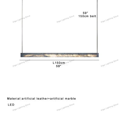 Minimalist black and amber marble design pendant light for office