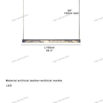 Minimalist black and amber marble design pendant light for office