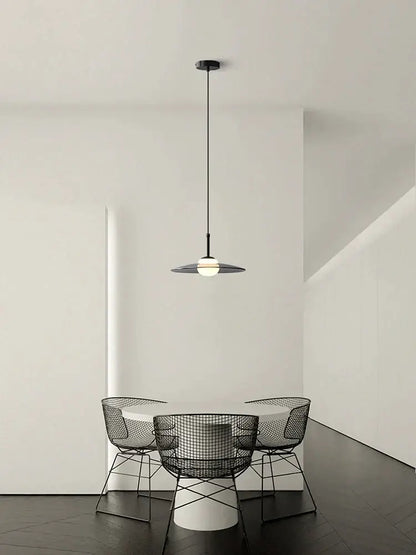 Minimalist black and copper glass pendant lamp bedroom light
