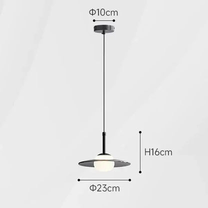 Minimalist black and copper glass pendant lamp bedroom light