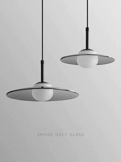 Minimalist black and copper glass pendant lamp bedroom light