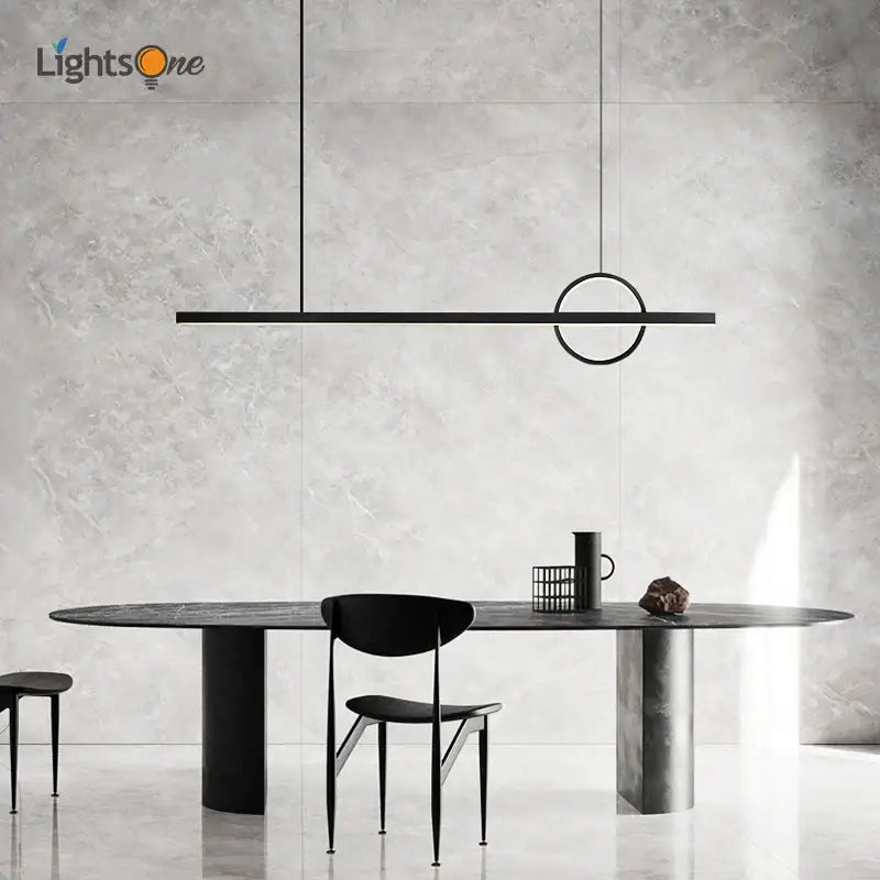 Minimalist black and geometric copper chandelier dining room light