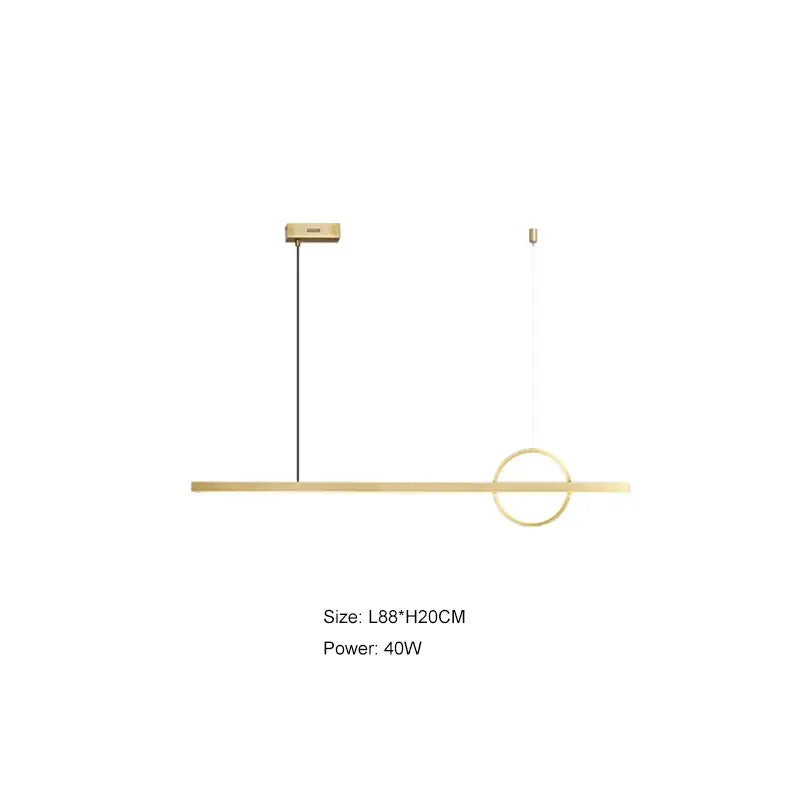 Minimalist black and geometric copper chandelier dining room light