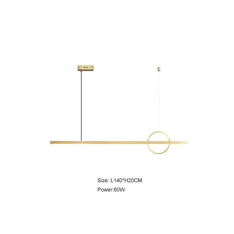 Minimalist black and geometric copper chandelier dining room light