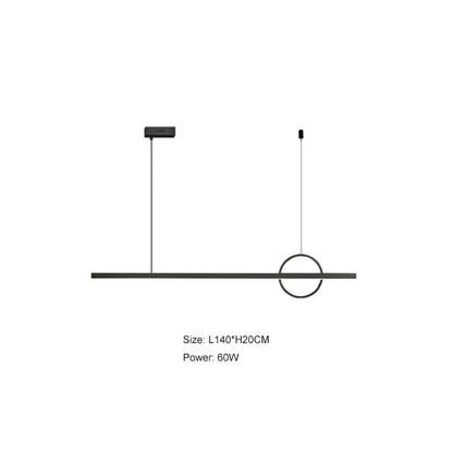 Minimalist black and geometric copper chandelier dining room light