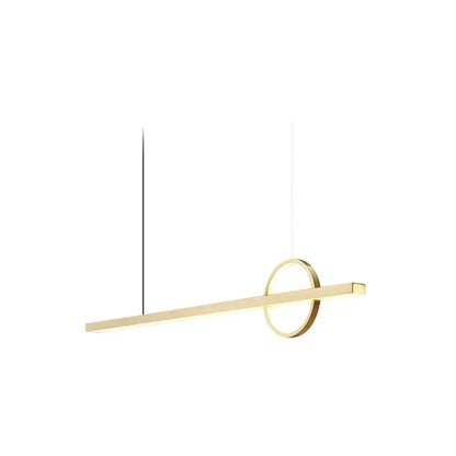 Minimalist black and geometric copper chandelier dining room light