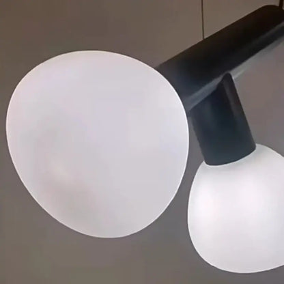 Minimalist black and white glass pendant lights for dining room