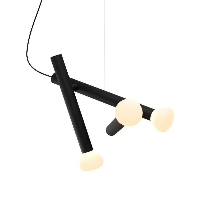 Minimalist black and white glass pendant lights for dining room