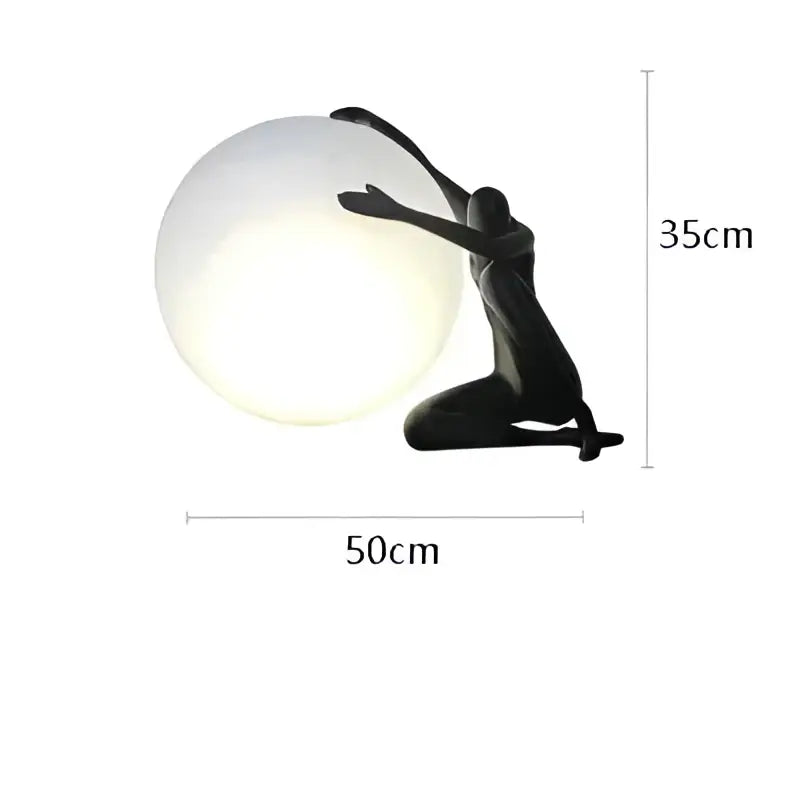 Minimalist black and white humanoid sculpture led table lamp bedroom