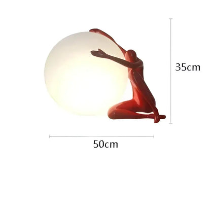 Minimalist black and white humanoid sculpture led table lamp bedroom