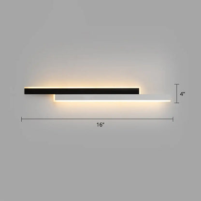 DecorBites™ Minimalist Black and White Linear LED Wall Light - Modern Metal Flush Mount Sconce for Corridor