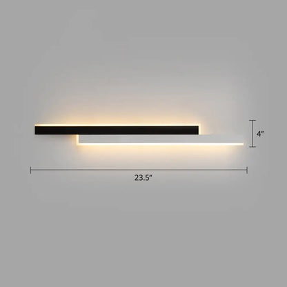 DecorBites™ Minimalist Black and White Linear LED Wall Light - Modern Metal Flush Mount Sconce for Corridor