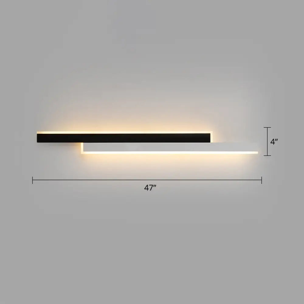 DecorBites™ Minimalist Black and White Linear LED Wall Light - Modern Metal Flush Mount Sconce for Corridor