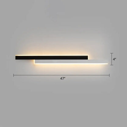 DecorBites™ Minimalist Black and White Linear LED Wall Light - Modern Metal Flush Mount Sconce for Corridor