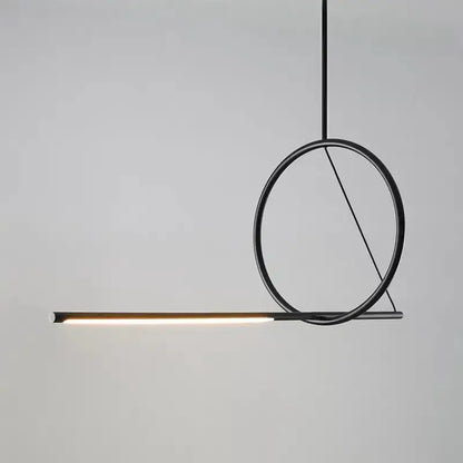 Minimalist black art line led pendant light for dining room