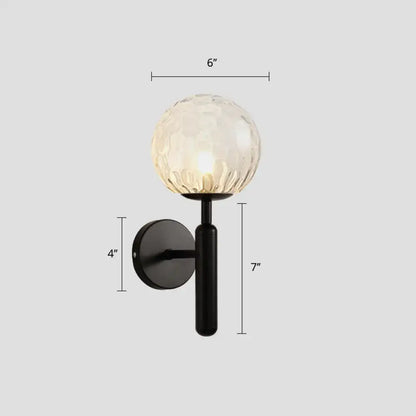 Minimalist black ball shade corridor light – bedroom wall sconce