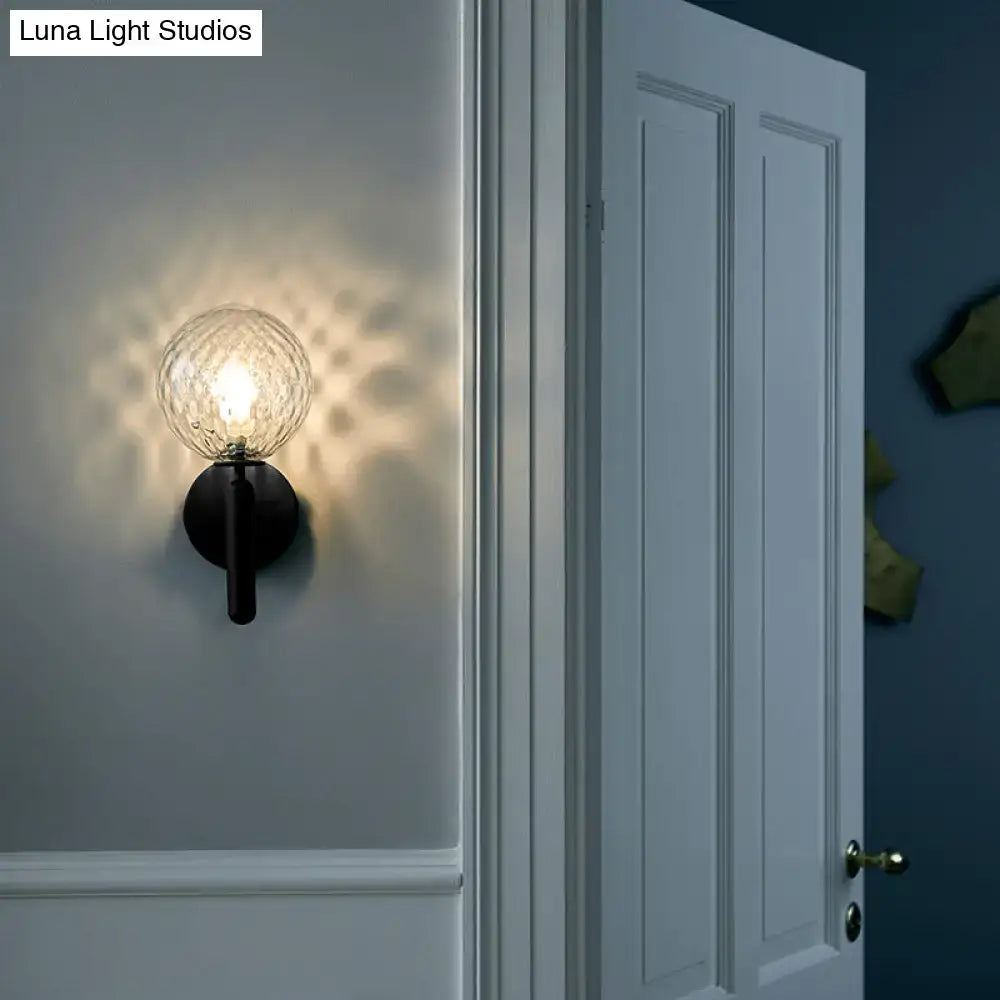 Minimalist black ball shade corridor light – bedroom wall sconce