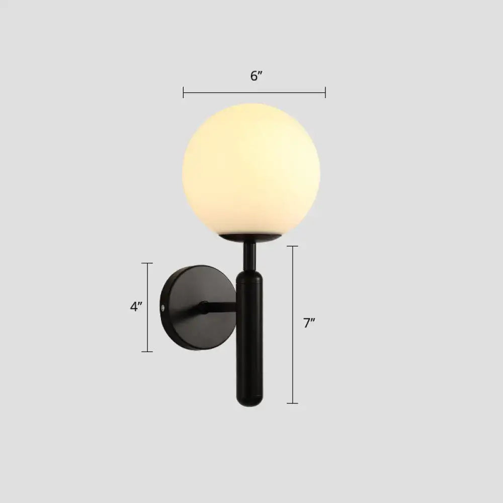 Minimalist black ball shade corridor light – bedroom wall sconce