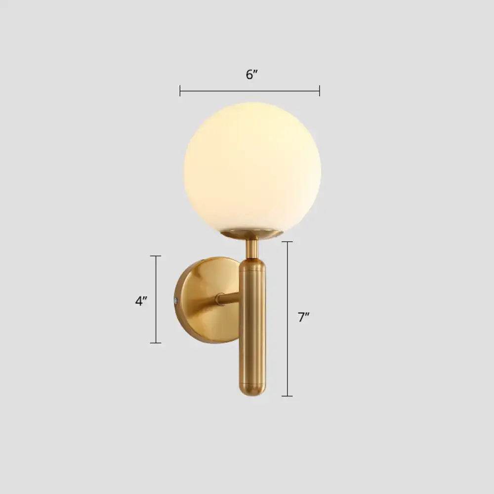 Minimalist black ball shade corridor light – bedroom wall sconce