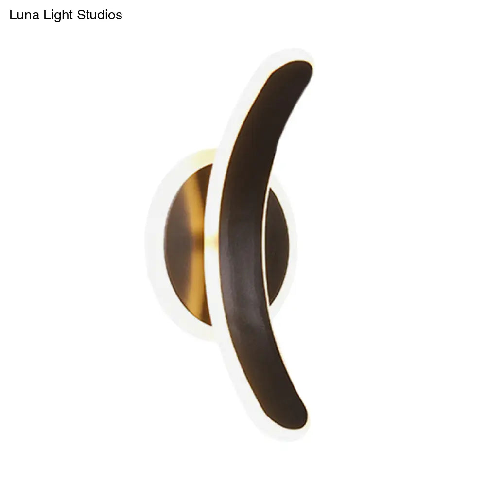 DecorBites™ Minimalist Black Bend LED Wall Sconce - Acrylic Wall Mounted Lamp in White/Warm Light