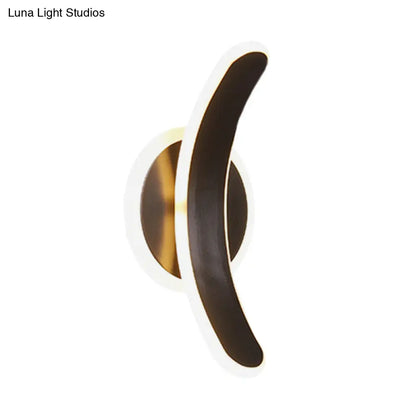 DecorBites™ Minimalist Black Bend LED Wall Sconce - Acrylic Wall Mounted Lamp in White/Warm Light