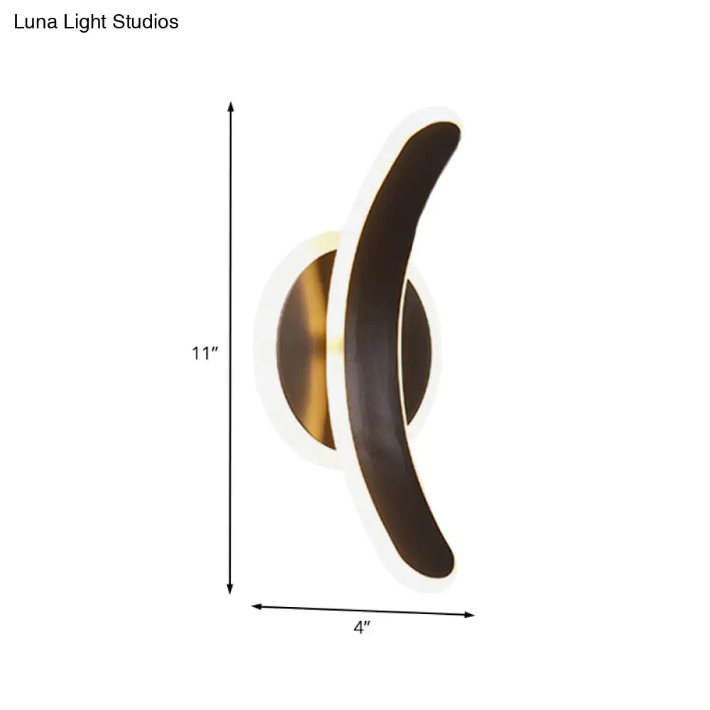 DecorBites™ Minimalist Black Bend LED Wall Sconce - Acrylic Wall Mounted Lamp in White/Warm Light